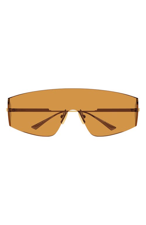 Bottega Veneta 99mm Mask Sunglasses in Gold at Nordstrom