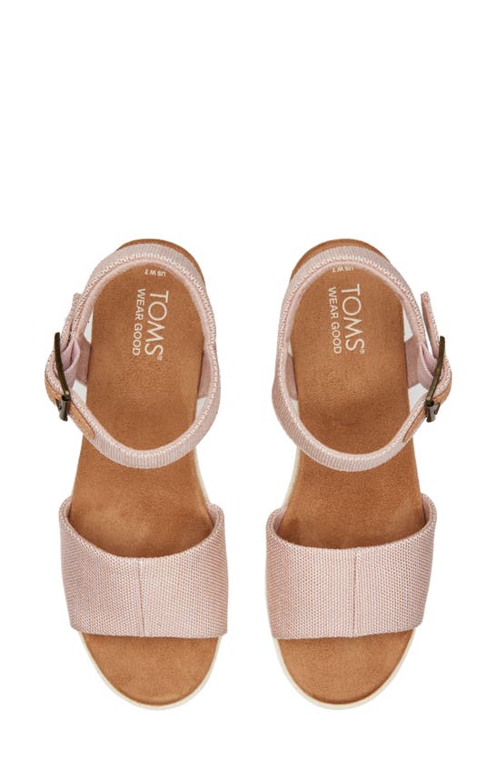 Shop Toms Diana Platform Wedge Sandal In Light/ Pastel Pink