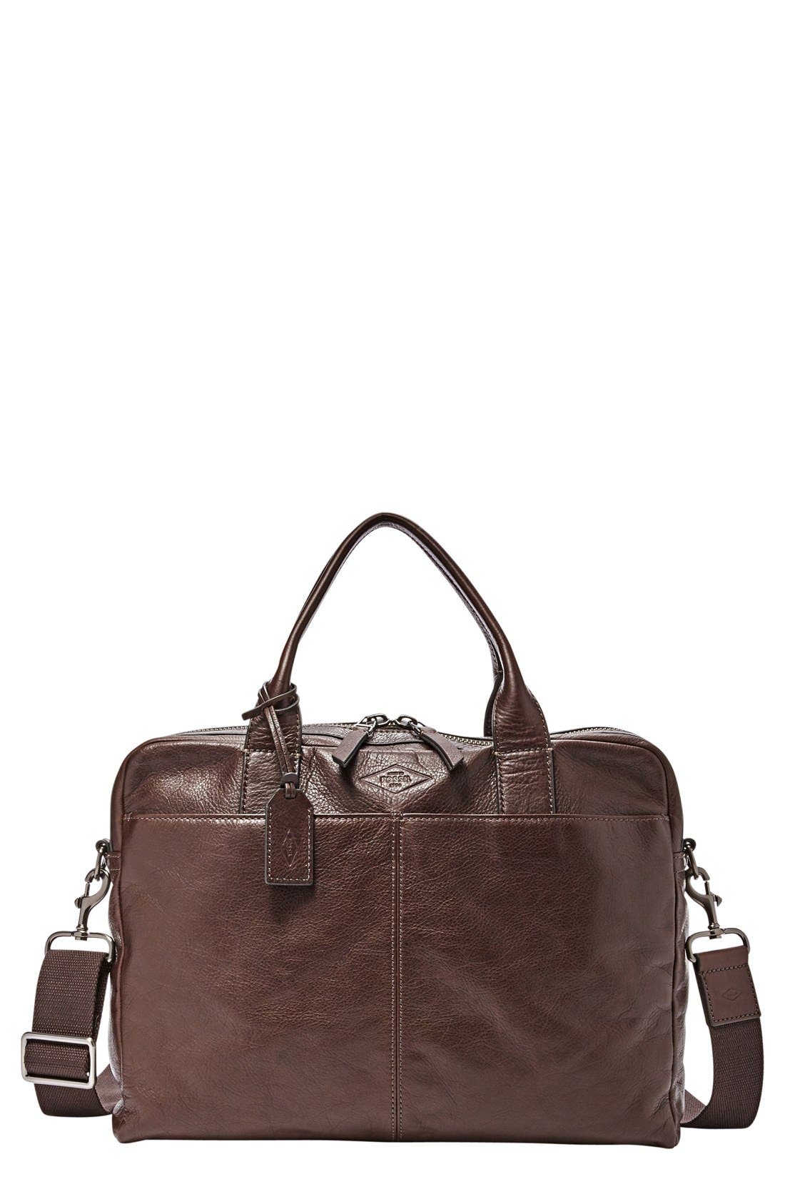 Fossil 'Wyatt' Leather Work Bag Nordstrom