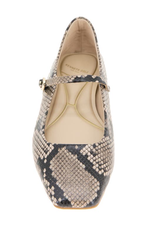Kenneth Cole Jasper Snakeskin Embossed Mary Jane Flat In Taupe Snake