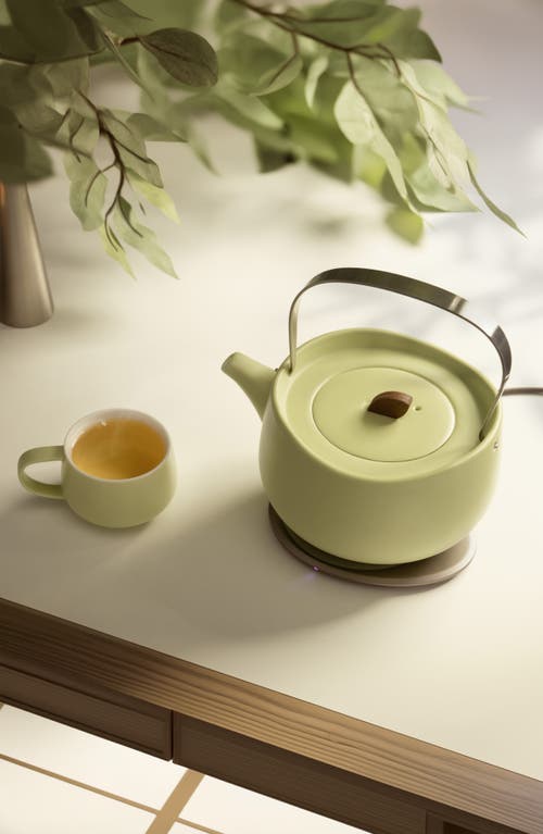Ohom Leiph Self-heating Teapot Set In Verde Green