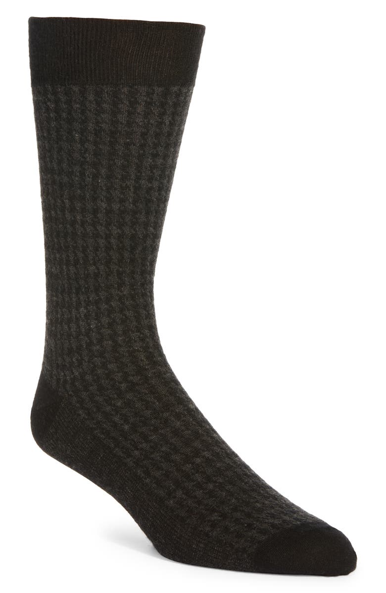 Canali Houndstooth Cashmere & Silk Dress Socks | Nordstrom