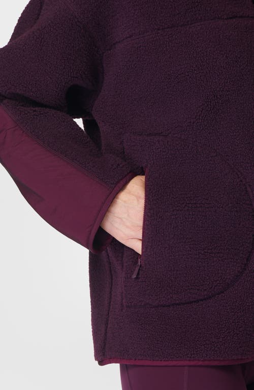 Sweaty Betty Front Zip Fleece Jacket In Midnight Cherry Purple
