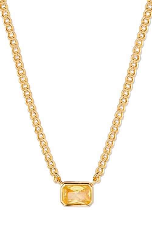 Jane Birthstone Pendant Necklace in Gold - November