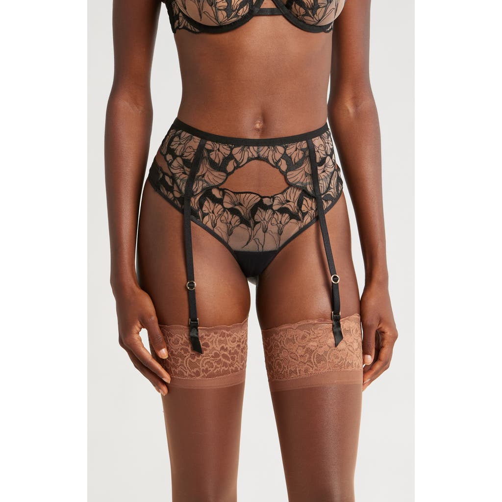 BLUEBELLA BLUEBELLA KALMIA EMBROIDERED MESH GARTER BELT