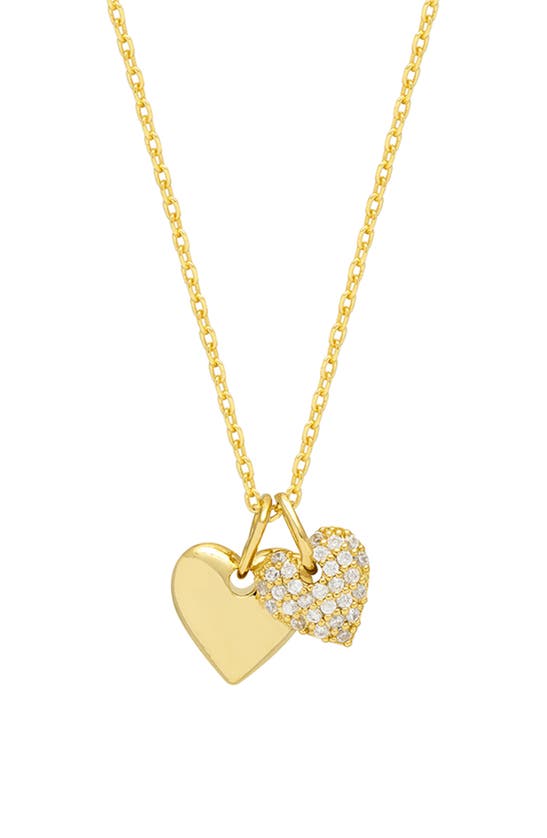 Estella Bartlett Double Heart Charm Necklace In Gold