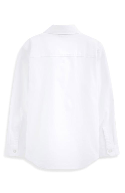Shop Baker By Ted Baker Kids' Cotton Oxford Button-down Shirt In White