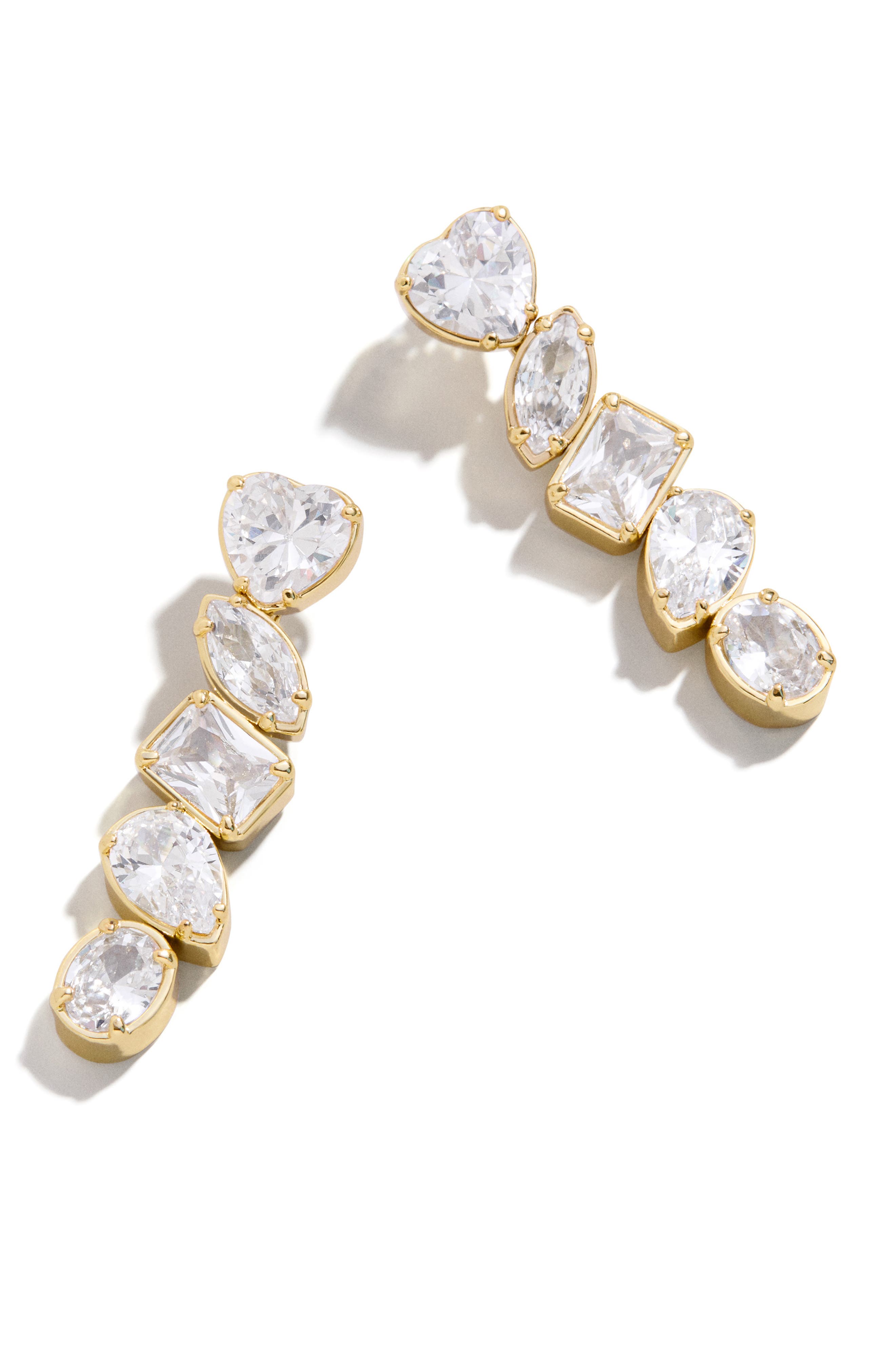 BaubleBar Eva Cubic Zirconia Drop Earrings in Clear 