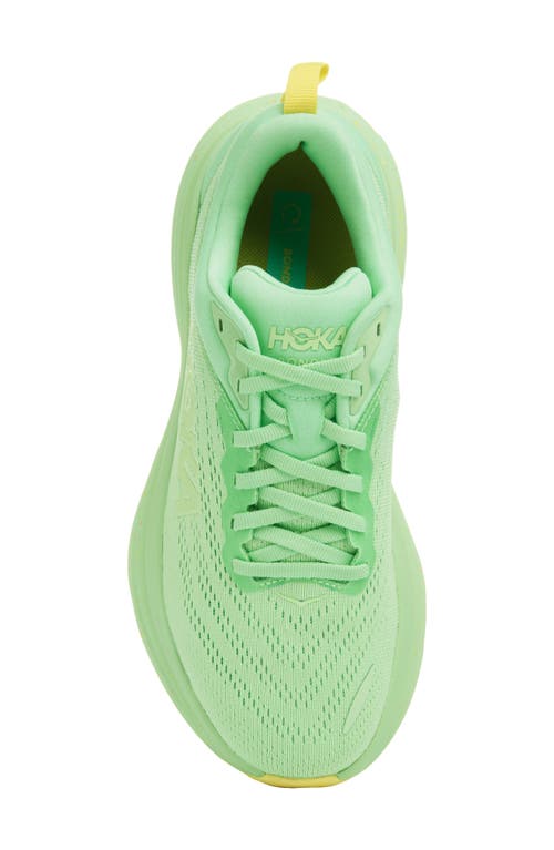 Shop Hoka Bondi 8 Running Shoe In Lime Glow/lemonade