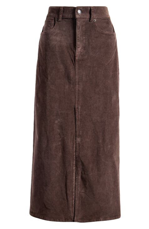 Brown corduroy skirt xl best sale