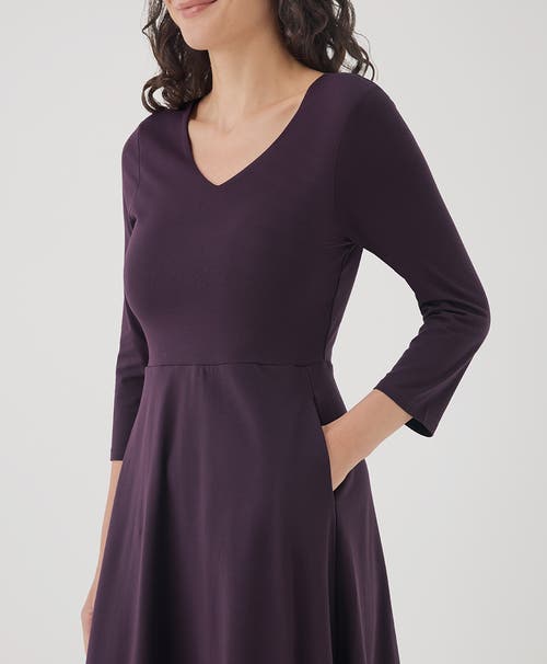 Shop Pact Organic Cotton Fit & Flare Midi Party Dress In Plum