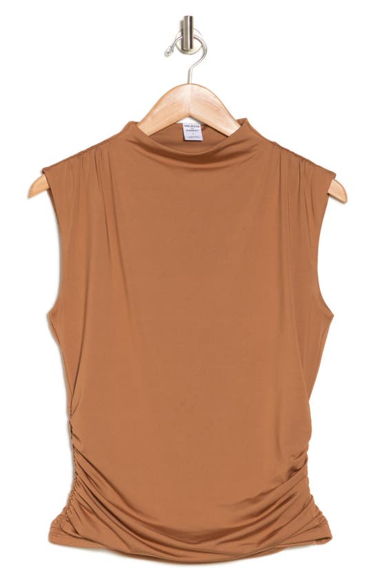 Shop Melrose And Market Sleeveless Mock Neck Top In Tan Lion