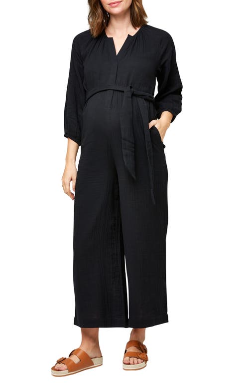 Alma Maternity/Nursing Jumpsuit in Black
