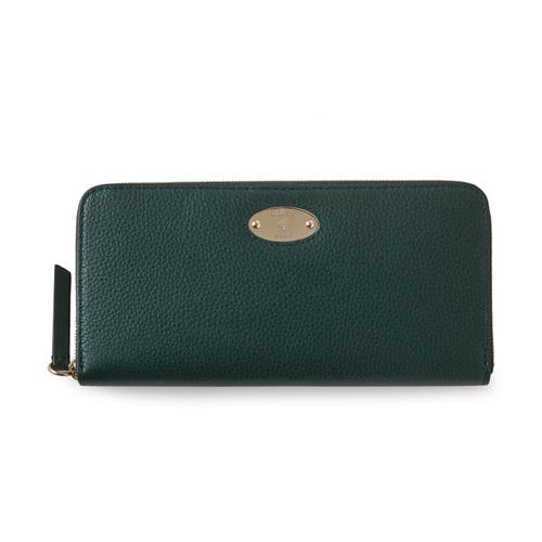 Mulberry Plaque 8 Card Leather Zip Wallet in Mulberry Green at Nordstrom