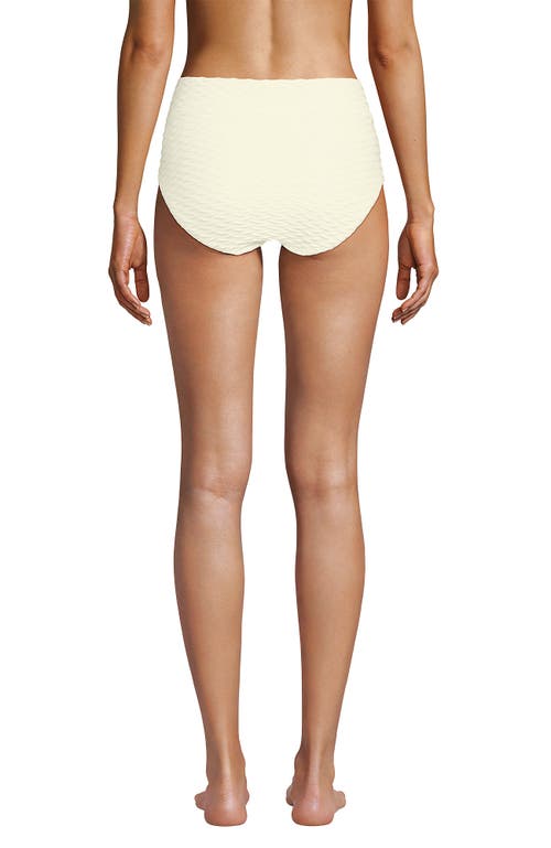 Shop Lands' End High Waisted Bikini Bottoms In Egret White