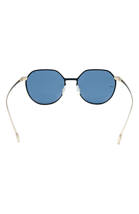Shop Mita Sustainable Eyewear 53mm Round Sunglasses In Black/ Matte Gold