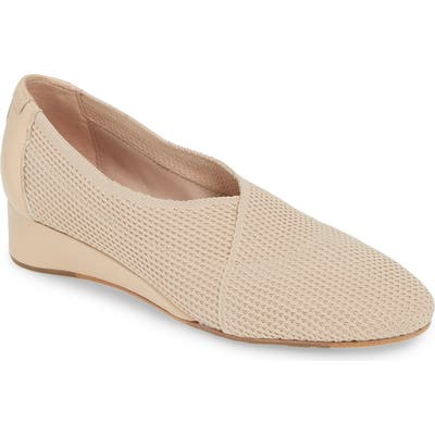 Taryn Rose Collection Celeste Slip-On Wedge- Beige