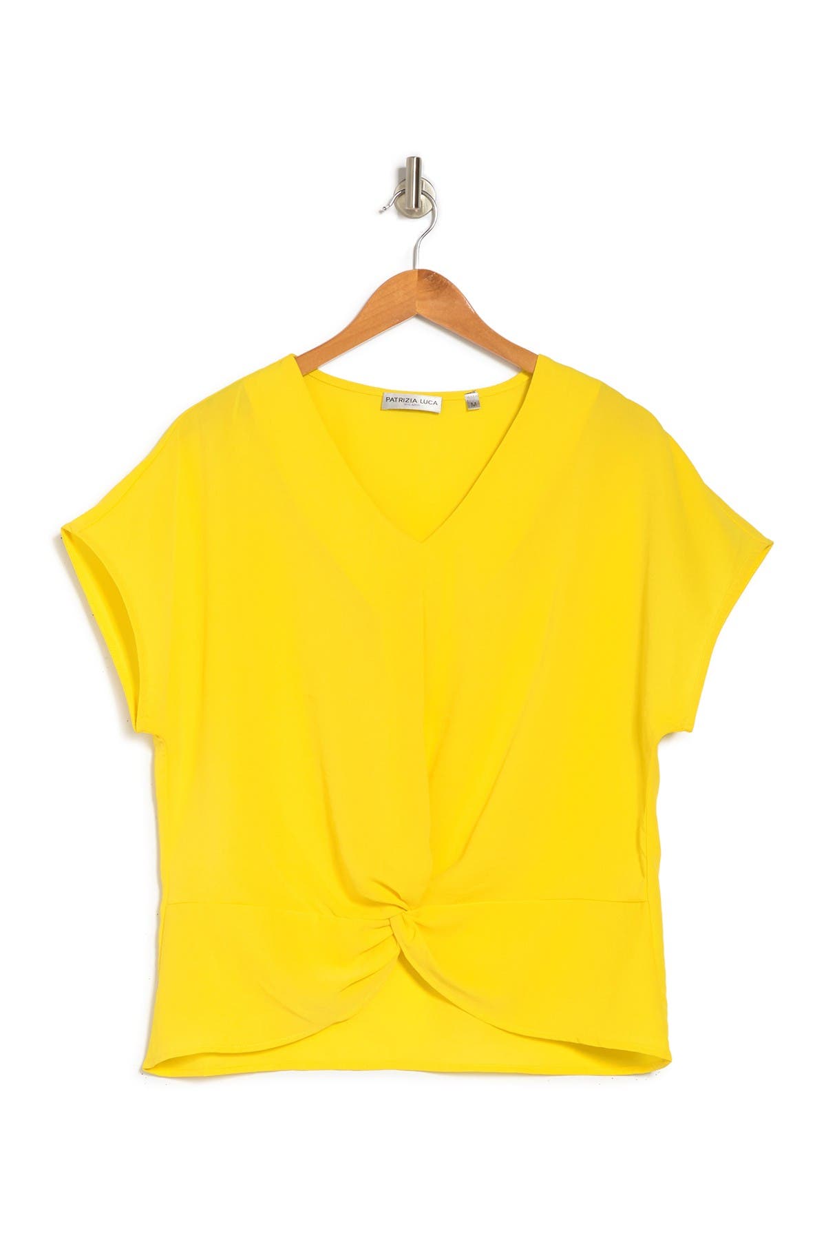 Patrizia Luca V-neck Knot Front Top In Yellow