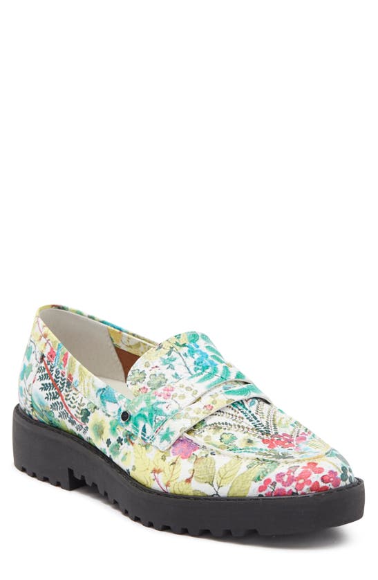 Franco Sarto Cassandra Platform Penny Loafer In White