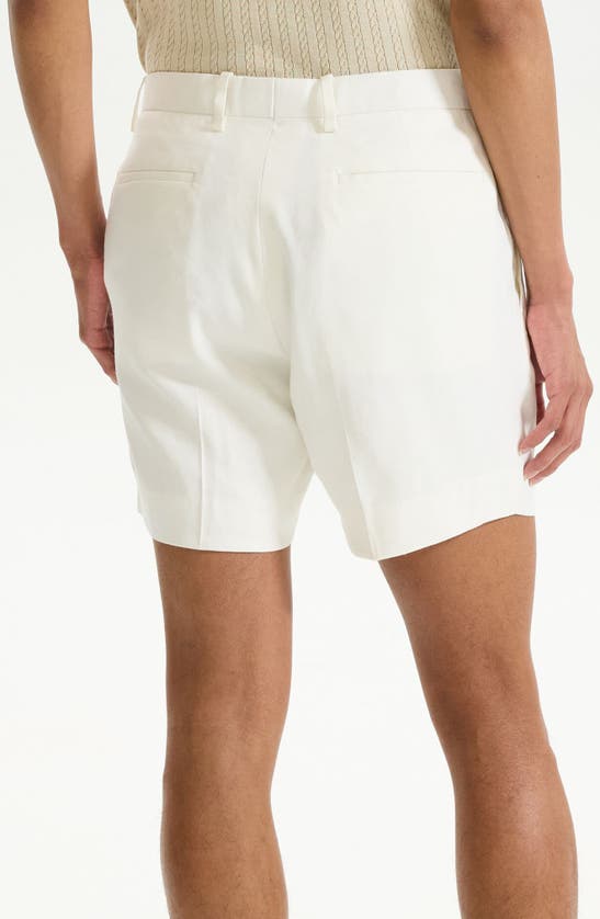 Shop Theory Jarin Linen Blend Shorts In Ivory