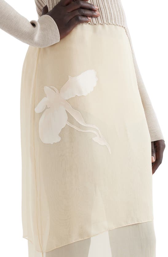 Shop Givenchy Iris Silk Chiffon Skirt In Ecru