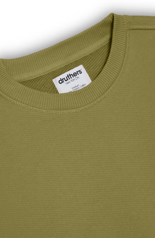 Druthers Nyc Organic Cotton 685 Gsm French Terry Crewneck Sweatshirt In Calliste Green