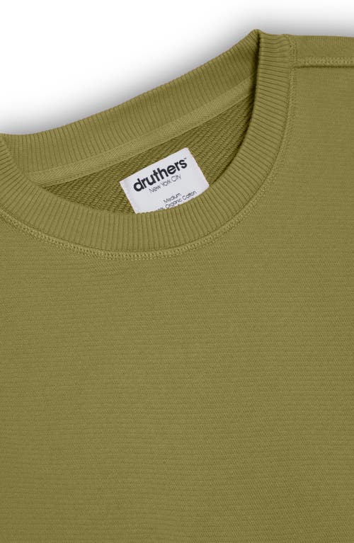 Shop Druthers Nyc Organic Cotton 685 Gsm French Terry Crewneck Sweatshirt In Calliste Green