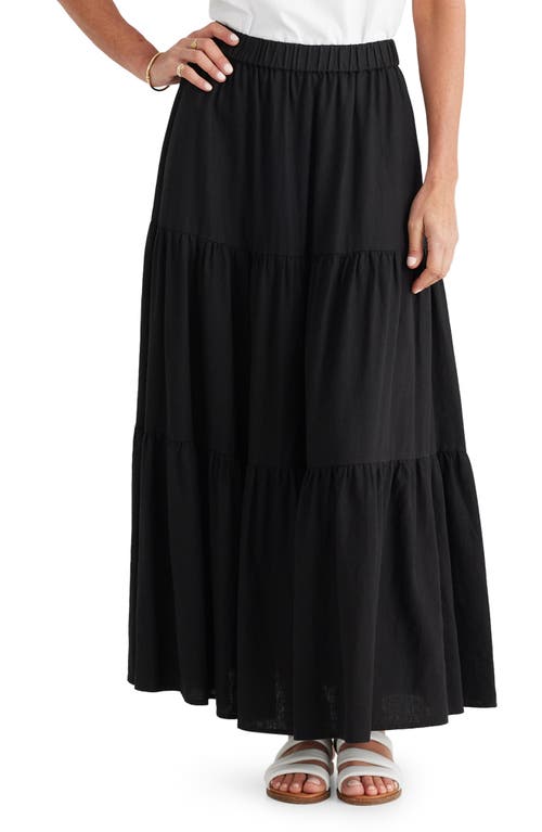 Elsie Linen Blend Maxi Skirt in Black