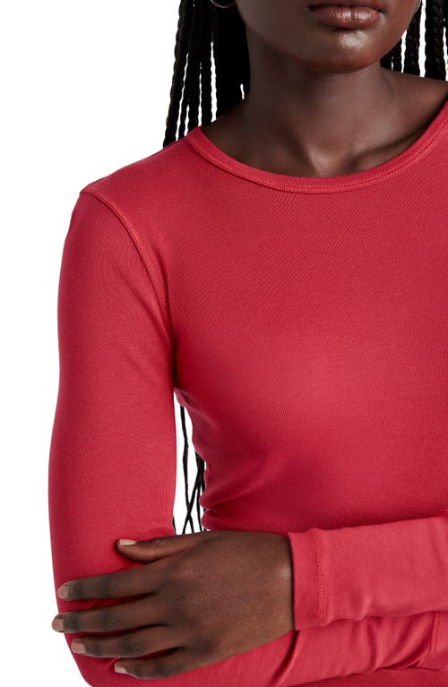 Shop Splendid Long Sleeve Crewneck T-shirt In Holly