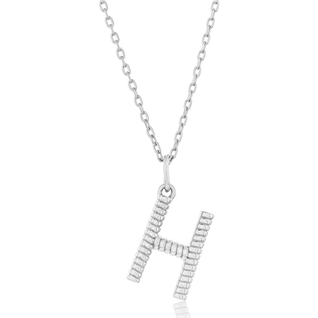 Shop Simona Croissant Initial Pendant Necklace In Silver- H