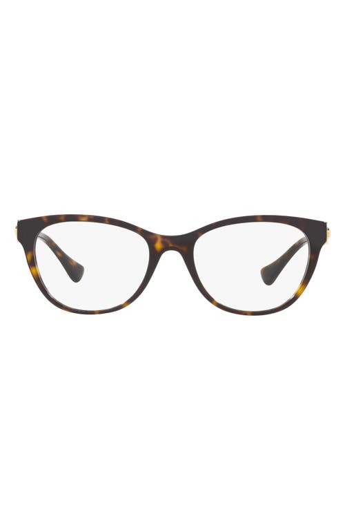 Versace 55mm Cat Eye Optical Glasses in Havana at Nordstrom