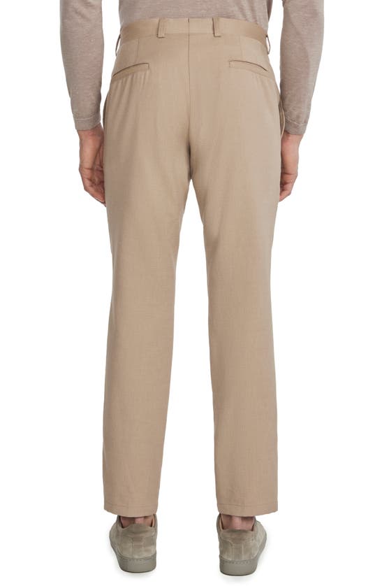 Shop Jack Victor Palmer Crossover Stretch Cotton & Wool Dress Pants In Tan