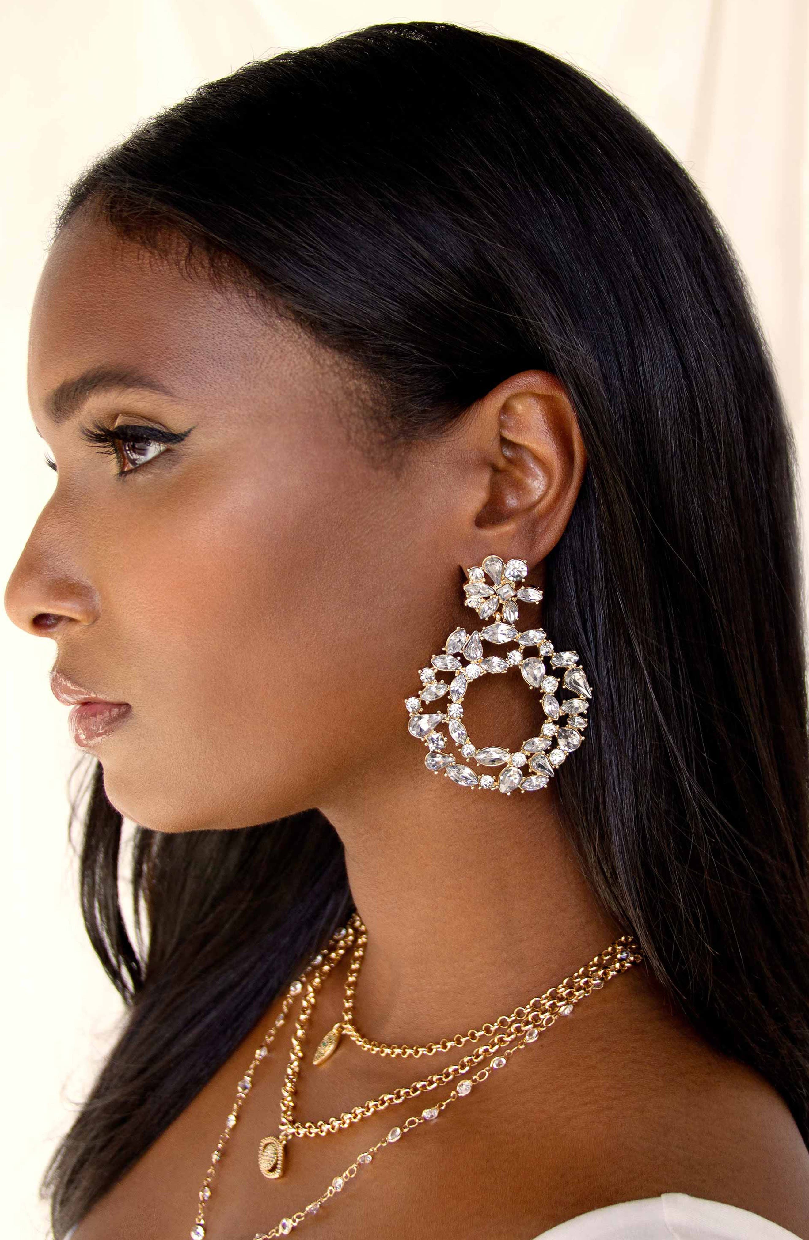 ettika crystal drop earrings