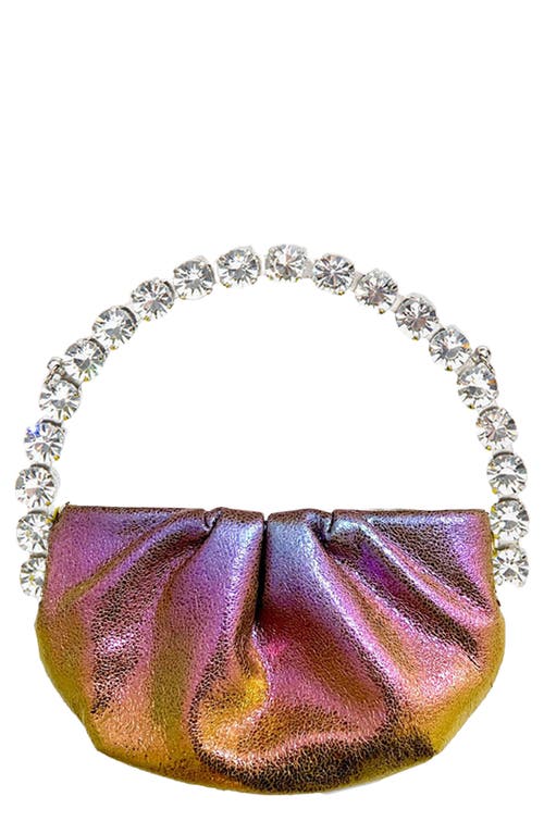 L'alingi Micro Eternity Crystal Top Handle Bag in Purple Orange