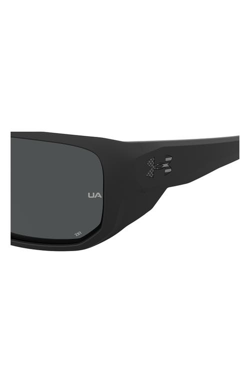 Under Armour Attack 63mm Square Sunglasses In Matte Black/grey Oleophobic
