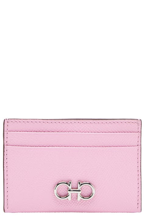 Salvatore Ferragamo Pink Leather Double Gancio Zip-Around Wallet on Chain  Salvatore Ferragamo