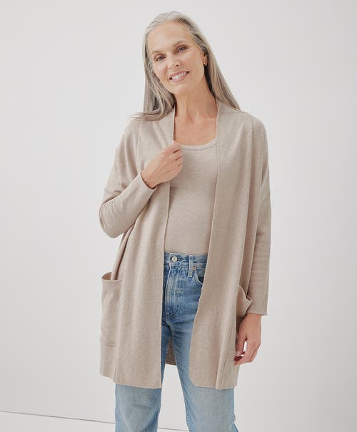 Shop Pact Organic Cotton Airplane Cardigan In Wheat Heather