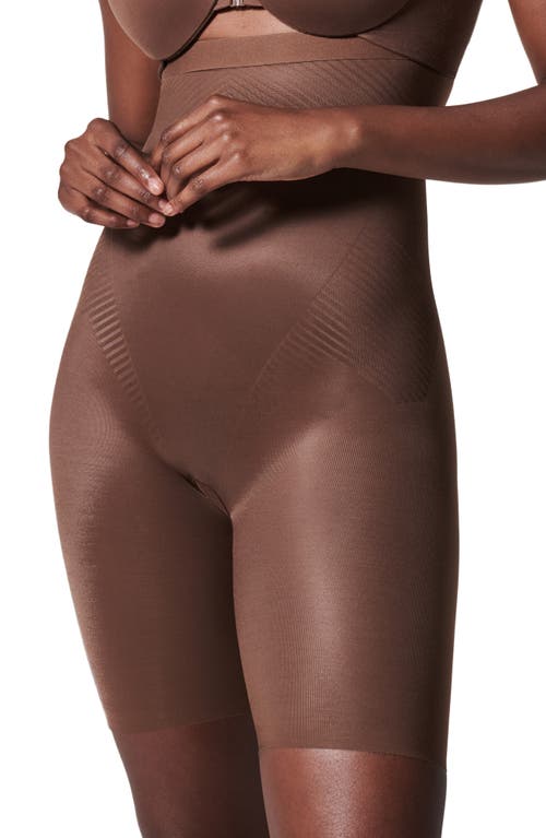 SPANX® SPANX Thinstincts 2.0 High Waist Mid Thigh Shorts in Chestnut Brown