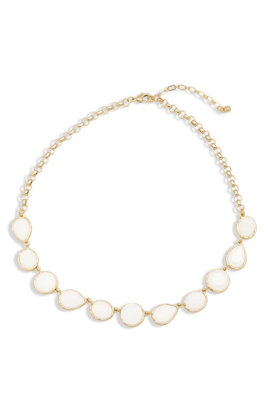 Shop Nordstrom Stone Frontal Necklace In White- Gold