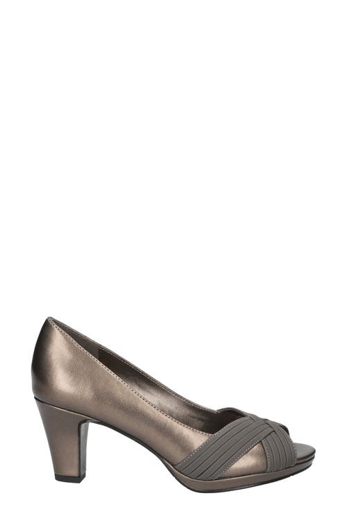 Shop Easy Street Lavish Peep Toe Pump In Pewter