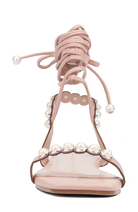 Fashion To Figure Sammie Imitation Pearl Sandal In Nude