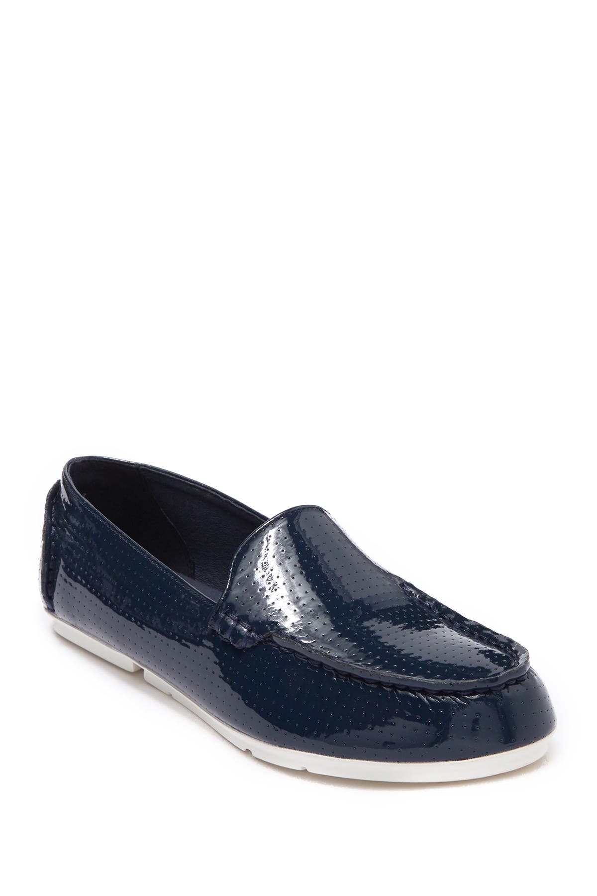 navy patent loafers