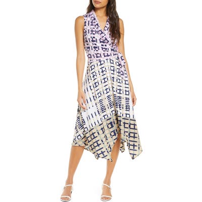 Adelyn Rae Rhiann Geo Print Wrap Dress, Purple