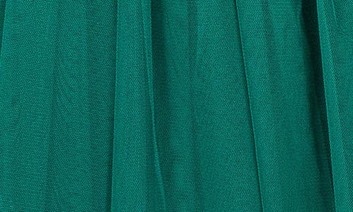 Shop Popatu Panne Long Sleeve Velvet & Tulle Party Dress In Green