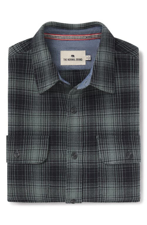 Shop The Normal Brand Mountain Regular Fit Flannel Button-up Shirt In Eucalyptus Plaid