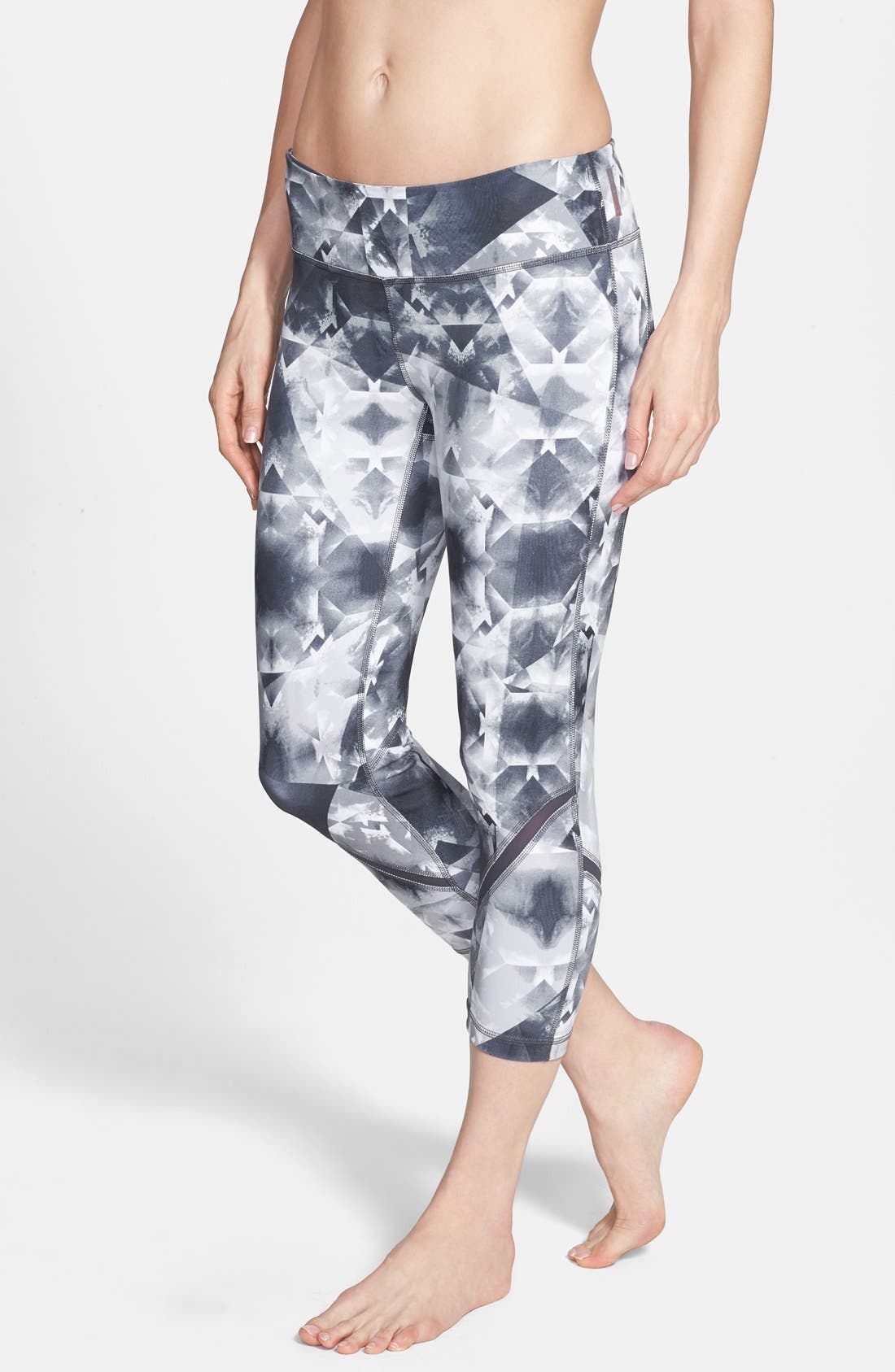 Zella 'Lineal' Print Long Capris Nordstrom
