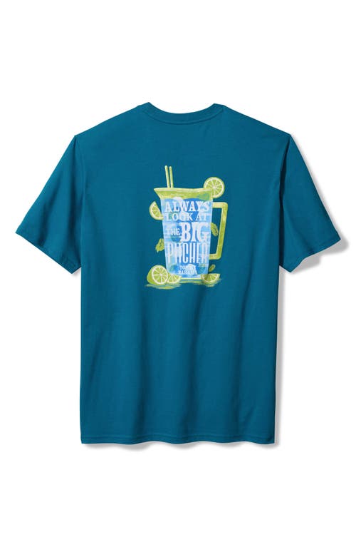 Shop Tommy Bahama Always Look At The Big Pitcher Cotton Graphic T-shirt In Blue Allure