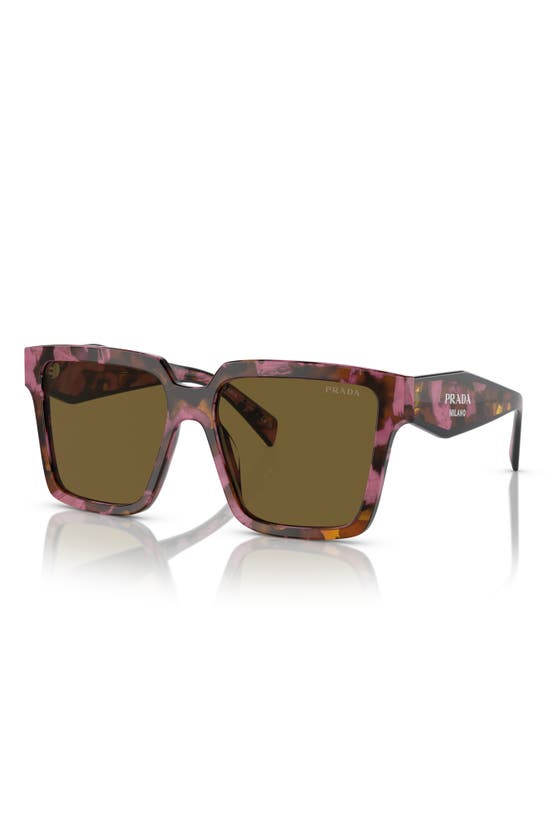 Shop Prada 56mm Square Sunglasses In Dark Brown