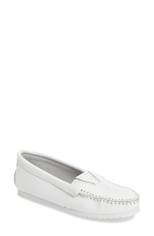 Leather Driving Shoe in White