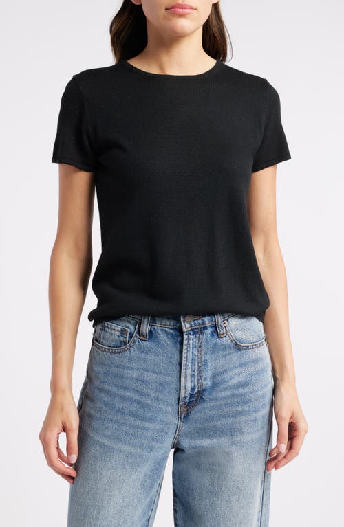 Shop Treasure & Bond Short Sleeve Crewneck Sweater In Black